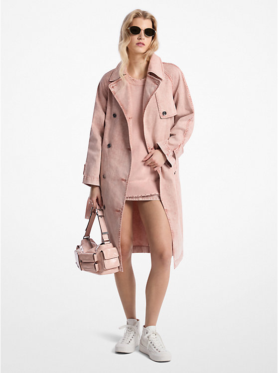 Garment-Dyed Denim Trench Coat Michael Kors