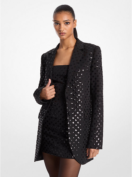 Sequined Dot Stretch Crepe Blazer Michael Kors