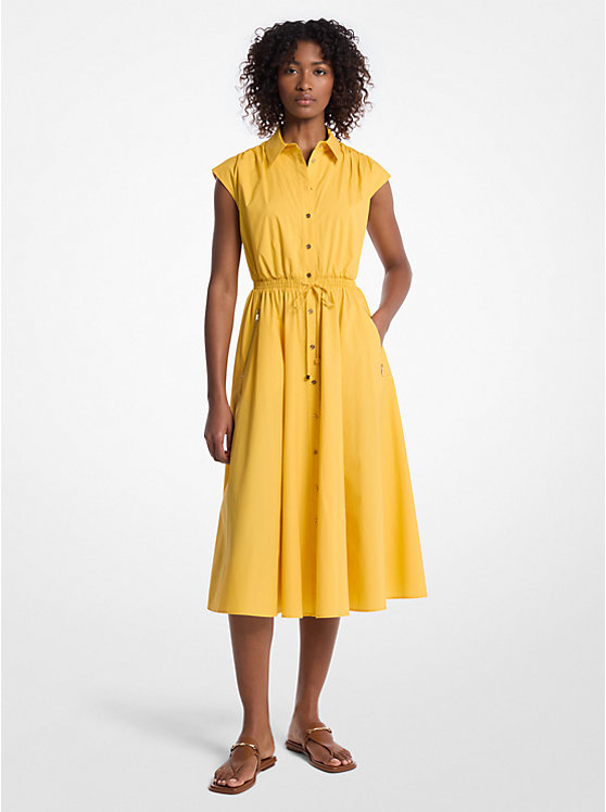 Stretch Cotton Poplin Midi Dress Michael Kors