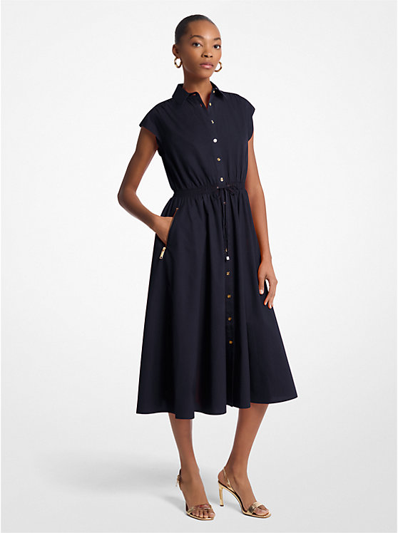 Stretch Cotton Poplin Midi Dress Michael Kors