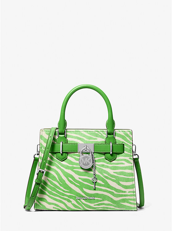 Hamilton Small Zebra Print Calf Hair Satchel Michael Kors