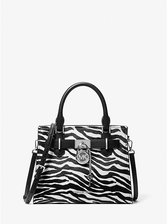 Hamilton Small Zebra Print Calf Hair Satchel Michael Kors