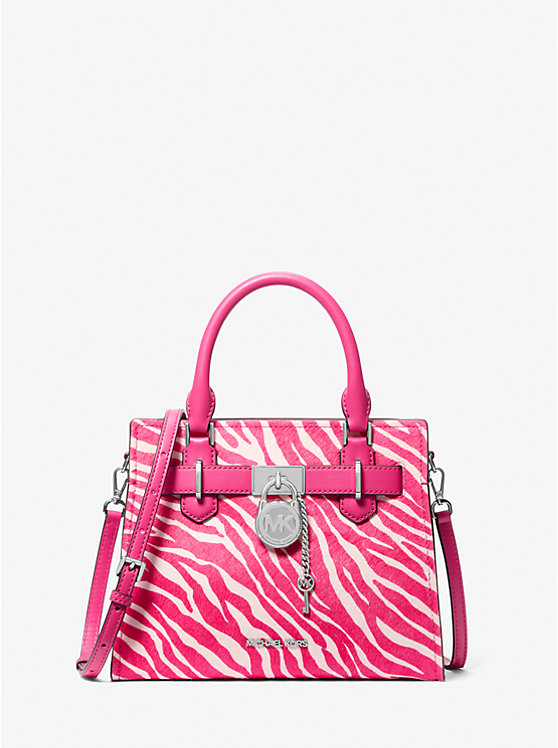 Hamilton Small Zebra Print Calf Hair Satchel Michael Kors