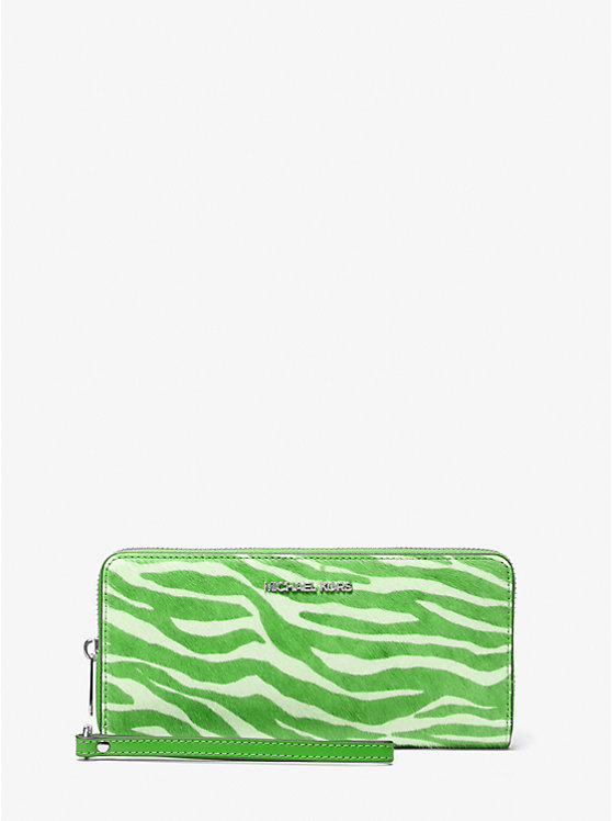 Jet Set Travel Zebra Print Calf Hair Continental Wallet Michael Kors