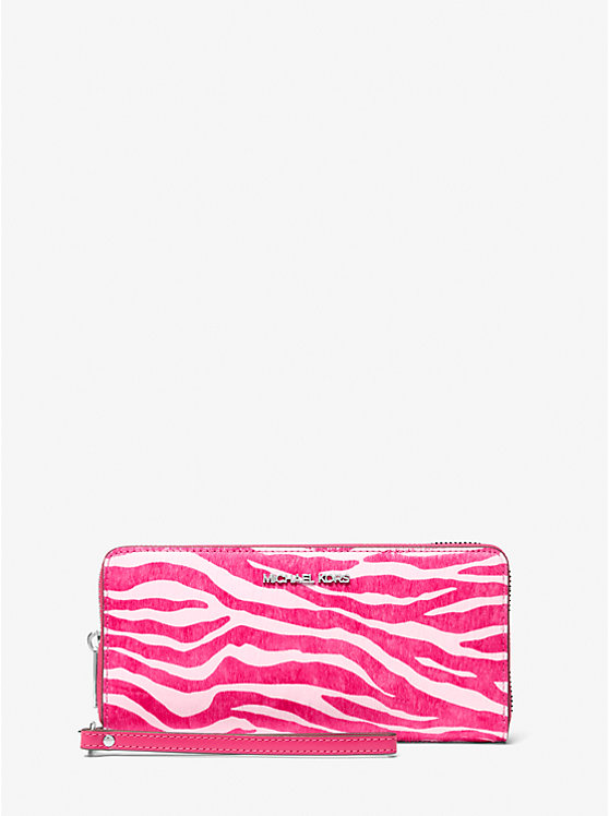 Jet Set Travel Zebra Print Calf Hair Continental Wallet Michael Kors