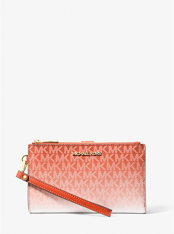 Jet Set Large Ombré Signature Logo Wristlet Michael Kors