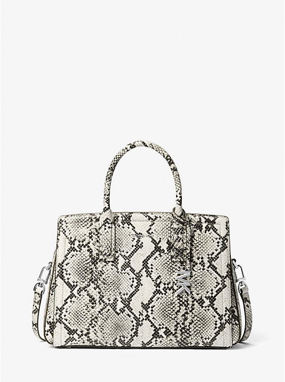 Laila Medium Snake Embossed Leather Satchel Michael Kors