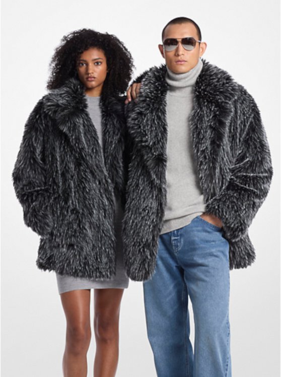 Faux Fur Peacoat Michael Kors