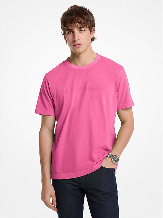 Logo Embossed Cotton T-Shirt Michael Kors