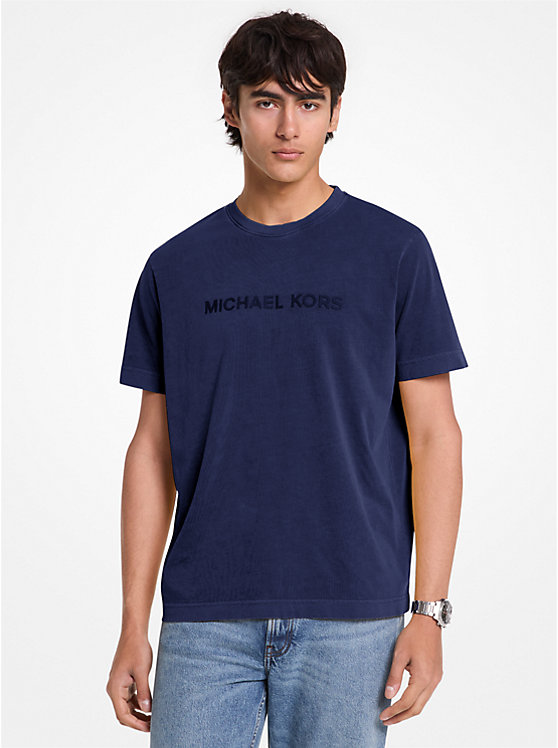 Logo Embossed Cotton T-Shirt Michael Kors