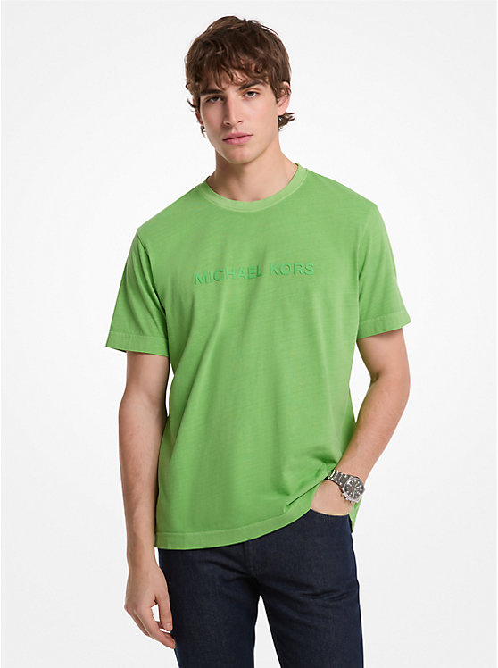 Logo Embossed Cotton T-Shirt Michael Kors