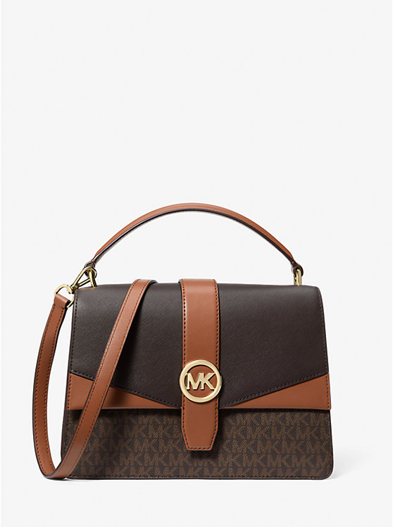 Greenwich Medium Signature Logo Satchel Michael Kors