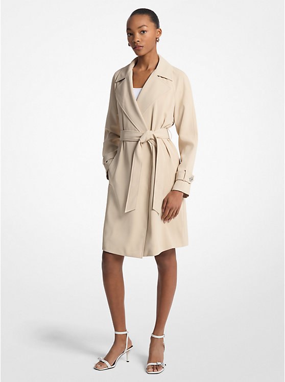 Draped Woven Trench Coat Michael Kors