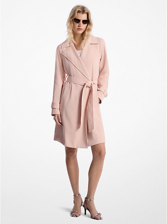 Draped Woven Trench Coat Michael Kors