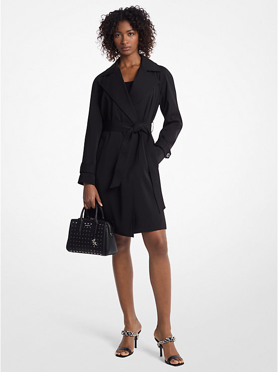 Draped Woven Trench Coat Michael Kors