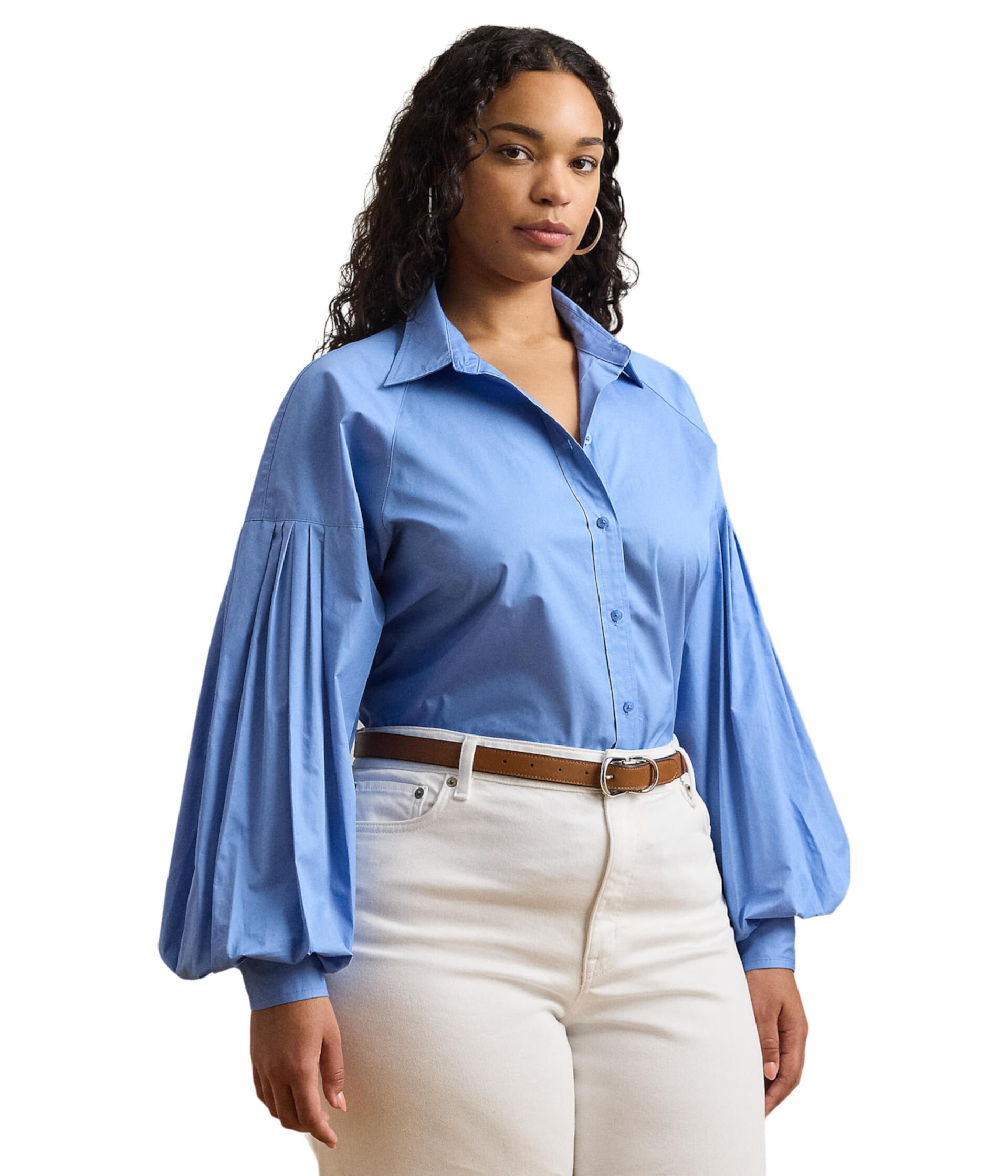 Plus Size Jaithey Long Sleeve Button Front Shirt LAUREN Ralph Lauren