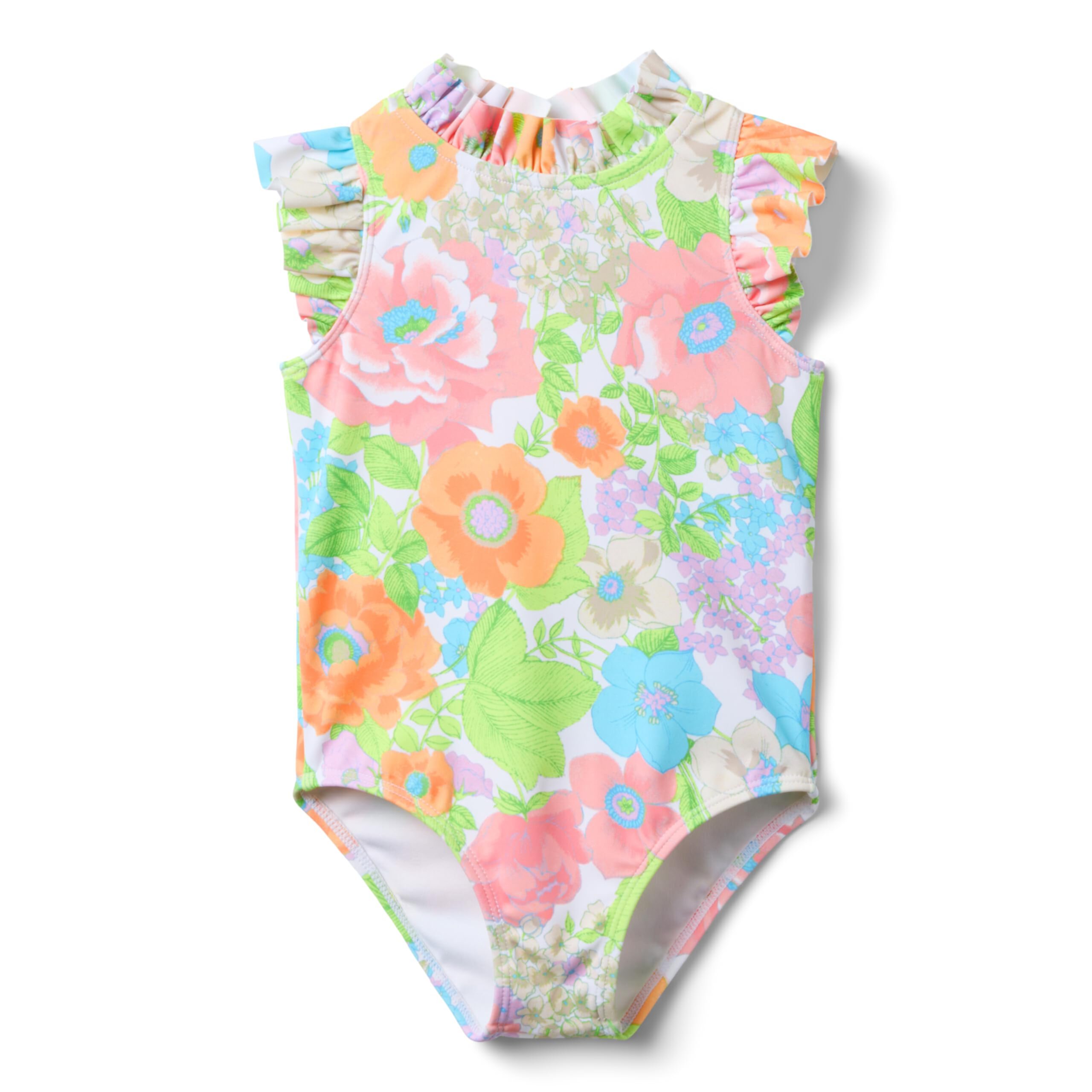 Ruffle Neck One-Piece Swim (toddler/Little Kid/Big Kid) Janie and Jack