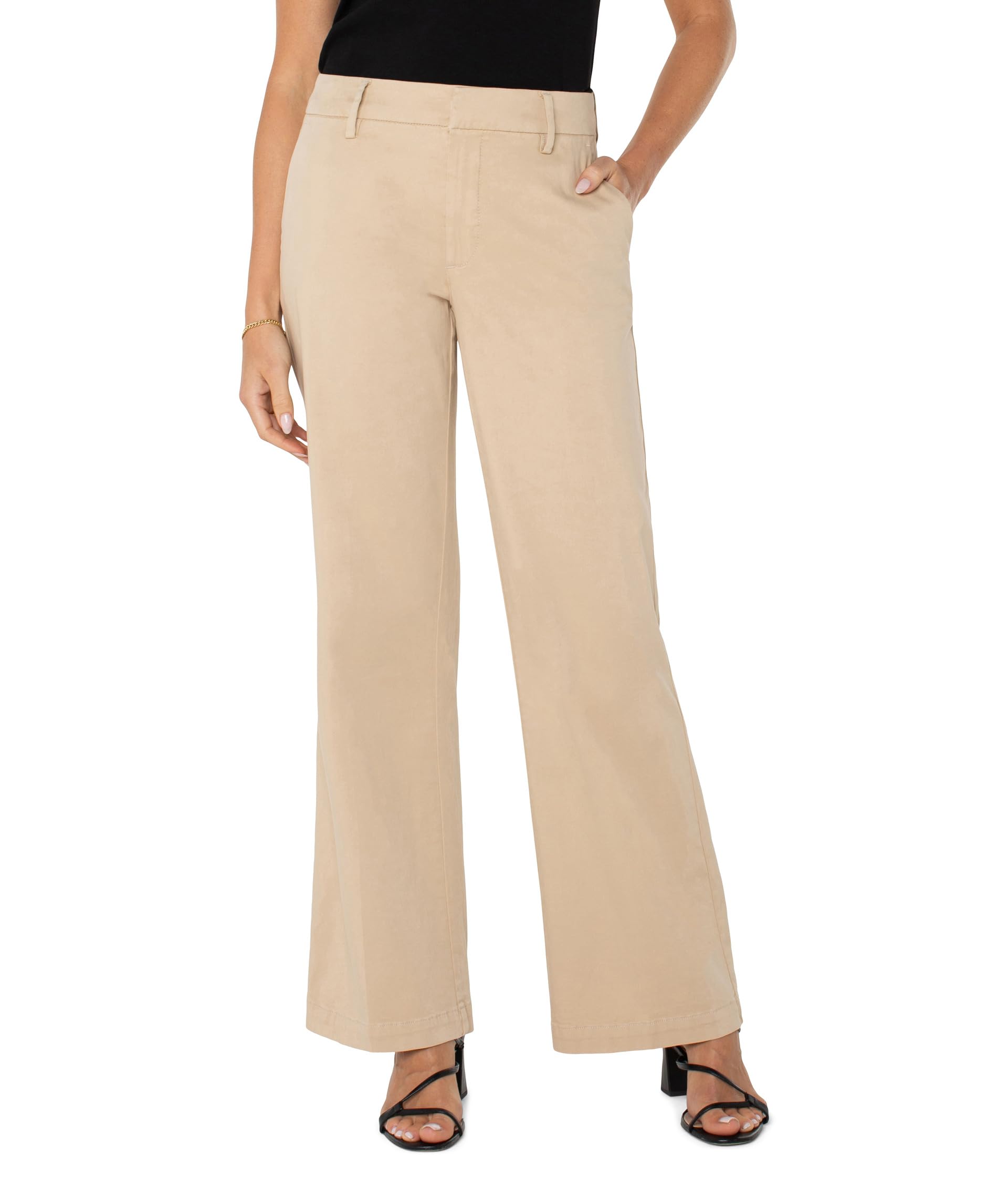 Petite Kelsey Wide Leg Trouser In Soft Touch Twill 28" Inseam Liverpool Los Angeles