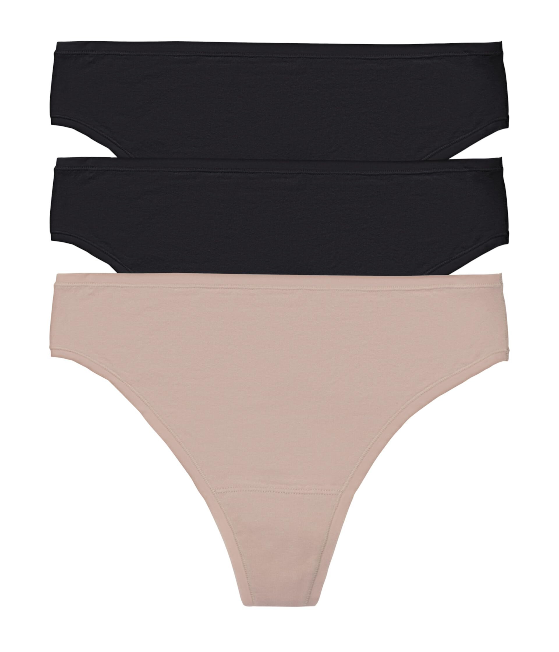 Bliss Bare Cotton Thong 3-Pack Natori