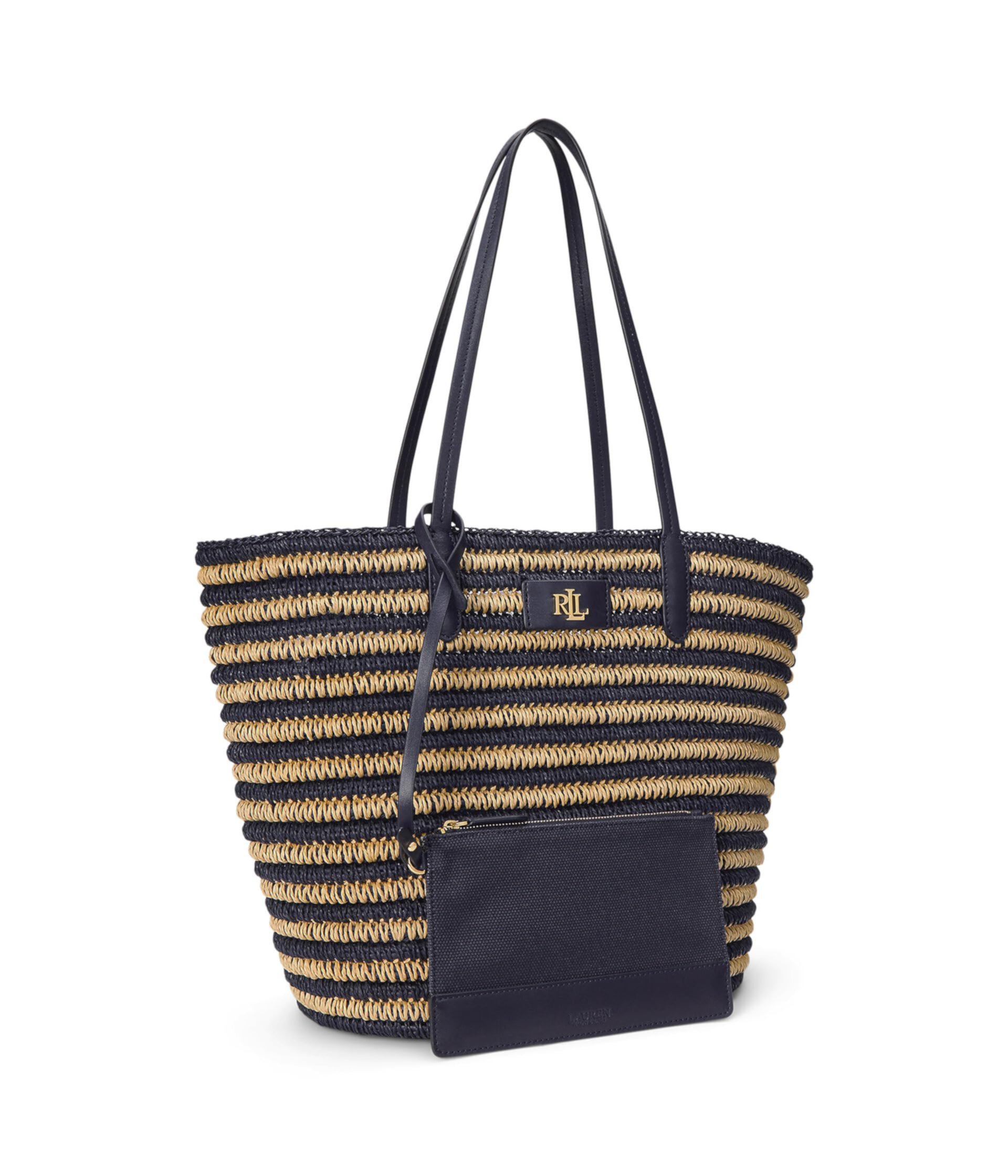 Striped Straw Large Brie Tote Bag LAUREN Ralph Lauren