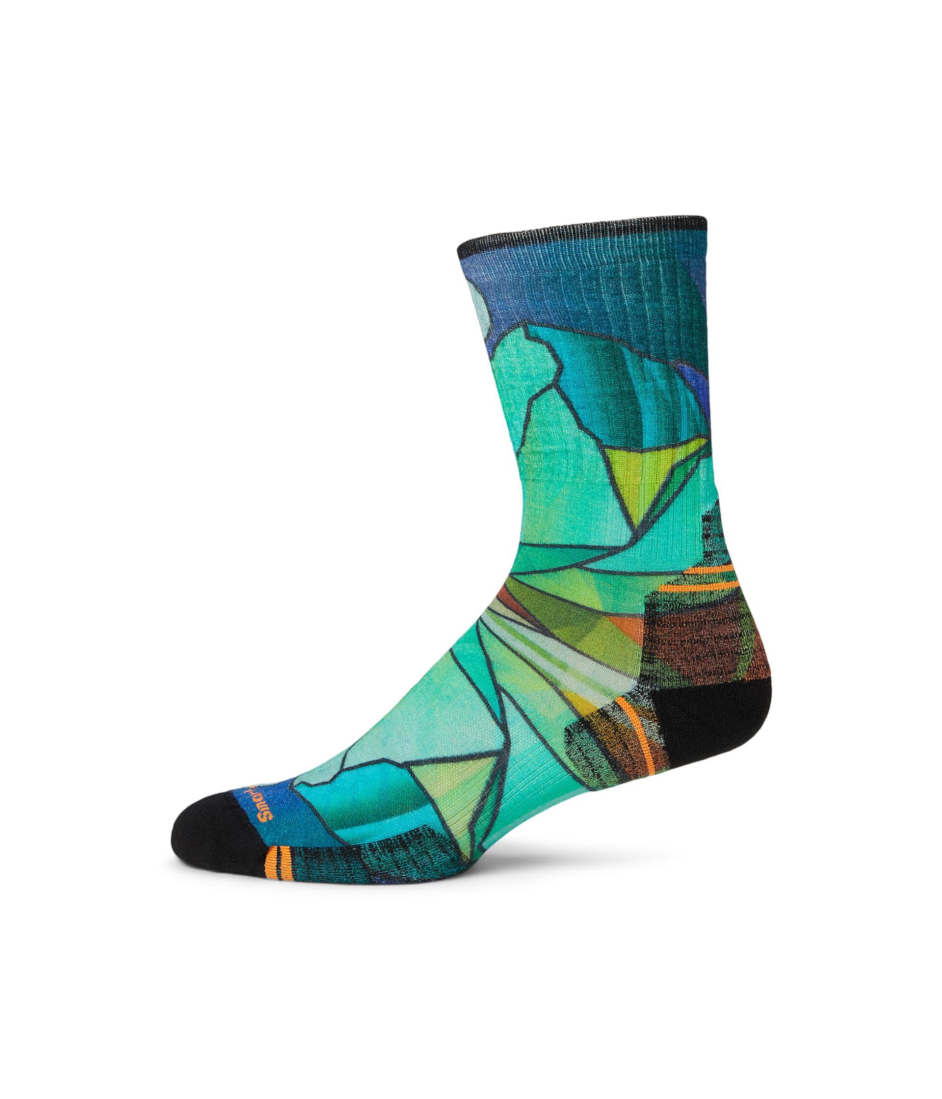 Hike Targeted Cushion Mirror Mountain Print Crew Socks Smartwool