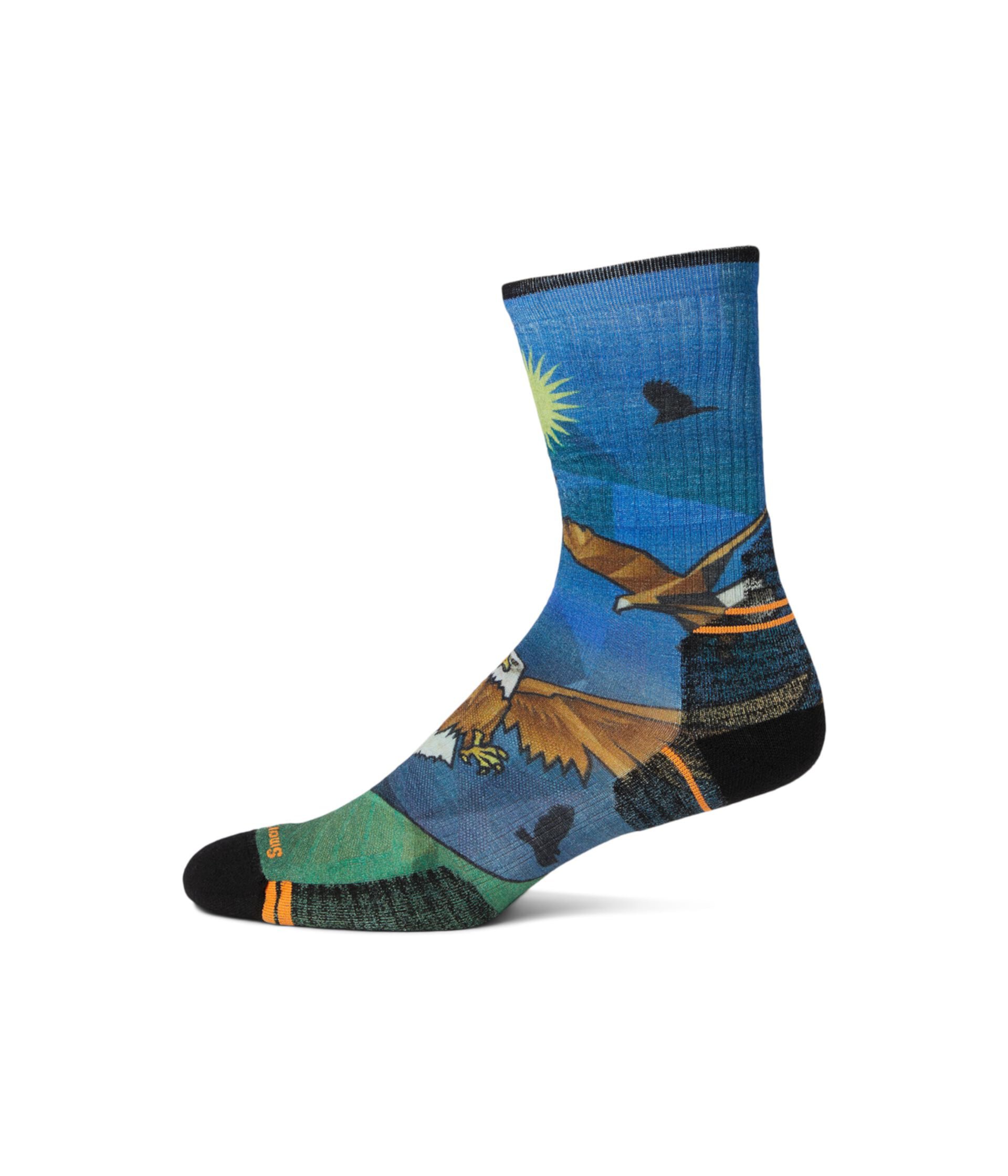 Hike Targeted Cushion Eagle Print Crew Socks Smartwool