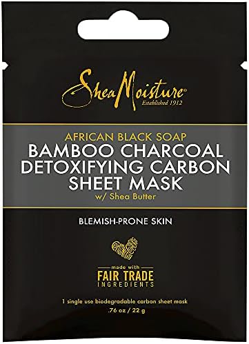 African Black Soap Bamboo Charcoal Detoxifying Sheet Mask SheaMoisture