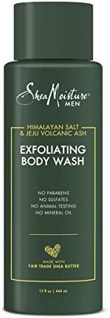 SheaMoisture Men Body Wash Cleanser to Exfoliate and Stimulate Skin Himalayan Salt and Volcanic Ash Exfoliating 15 fl oz SheaMoisture