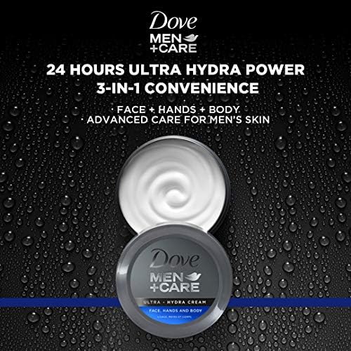 Dove Men+Care Ultra Hydra Cream, Face, Hands and Body care, All Skin Types, 6 Pack of 2.53 Oz Each Dove