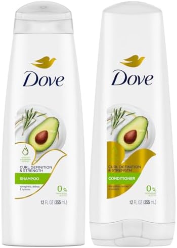 Dove Moisturizing Shampoo & Conditioner Set, Curl Definition & Strength – Curly Hair Products for Women, 12 Oz Ea Dove