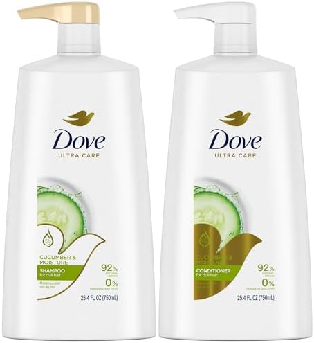 Dove Shampoo and Conditioner Set, Cucumber & Moisture – Hydrating Hair Treatment for Dry Hair, Cucumber Scent, 25.4 Oz Ea Dove