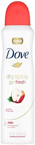 Dove Dry Spray Go Fresh Antiperspirant Deodorant Apple & White Tea 3.8 Ounce - Pack of 2 Dove