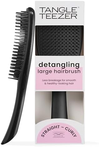 Tangle Teezer Large Ultimate Detangler Hairbrush for Wet & Dry Hair, Eliminates Knots & Reduces Breakage for Long, Thick, & Curly Hair Types, Black Gloss Tangle Teezer