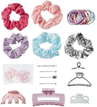 Scunci by Conair 82 Piece hair accessory kit - hair accessories for women - neutral colors- 3 stackable containers Conair