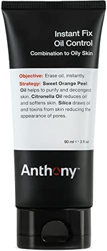 Anthony Instant Fix Oil Control for Men – Mattifying Lotion for Oily Skin – Moisturizer and Pore Minimizer Instantly Eliminates Shine – 3 Fl Oz Anthony