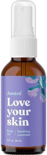 ASUTRA Lavender Body Oil, 2 oz - Coconut Oil and Organic Lavender Essential Oil, Smooth and Silky Body Oil, Soothes and Hydrates Skin Asutra