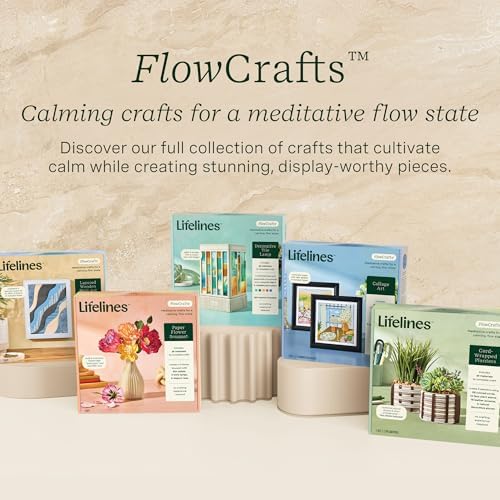 Lifelines FlowCrafts, Collage Art Kit - Miniature Framed Collages from 6 Scenic Backgrounds, 150+ Stickers & 2 Picture Frames - Sensory Arts & Crafts Kit for Teens & Adults - DIY Wall Décor Lifelines