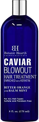 Botanic Hearth Caviar Corrective Blowout Hair Treatment - Keratin Enriched Heat Activated Anti Frizz Smoothing Formula - 8 fl oz Botanic Hearth