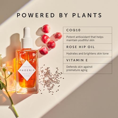 HERBIVORE Wrinkle-Fighting Regimen – MOON FRUIT 1% Bakuchiol & Peptides Serum + PHOENIX Rosehip Anti-Aging Face Oil - for Smoother, Youthful Skin, Plant-based, Vegan, Cruelty-free Herbivore