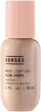 Versed Mood Lighting Glow Drops, Rose - Liquid Blush & Liquid Highlighter Drops with Illuminating Light-Reflecting Pigments for Glowing Skin - Vegan (1 fl oz) Versed