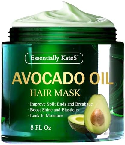 Avocado Oil Hair Mask 8 Fl Oz - 100% Pure Avocado Oil, Intensive Conditioning Treatment, Texture Styling, Protective Mask, Natural Ingredients Essentially KateS