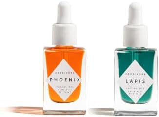 HERBIVORE Hydrating + Balancing Facial Oil Regimen | Skin Care Bundle Including Lapis Facial Oil and Phoenix Facial Oil Herbivore