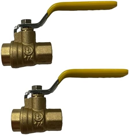 1/4 NPT Female x 1/4 NPT Female Brass Ball Valve - Pack of 2 Bare Botanics