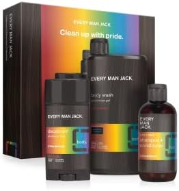 Every Man Jack Pride Essentials Box - Includes Three Grooming Essentials with Clean Ingredients & Incredible Scents - Round Out His Routine with Body wash, Deodorant, and 2-in-1 Shampoo Every Man Jack