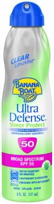 Banana Boat Ultramist Clear Defense Sunscreen SPF 50, 6 Ounce Banana Boat