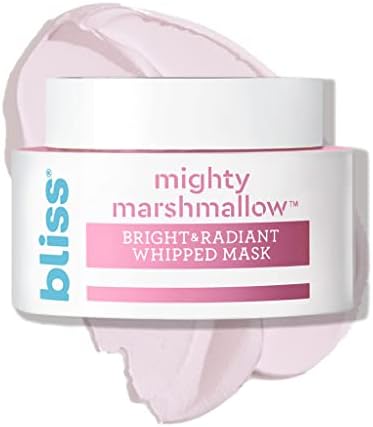 Bliss Mighty Marshmallow Bright & Radiant Whipped Mask - Brightening & Hydrating Face Mask - 1.7 Oz - Luminious Skin - Clean - Vegan & Cruelty-Free - All Skin Types Bliss