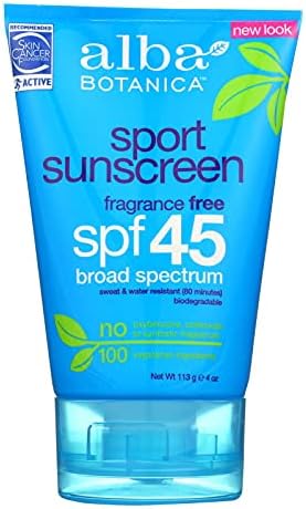 Alba Botanica - Very Emollient Natural Protection Sport Sunblock 45 SPF - 4 oz. Alba Botanica