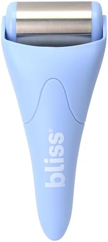 Bliss Stainless Steel Ice Roller - Face and Eye Puffiness Massager Tool - Skin Toner, Migraine Relief, Beauty Care, Purple Bliss