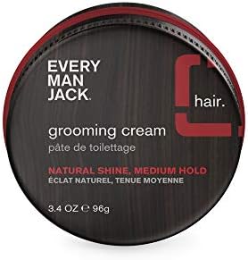 Every Man Jack Men's Hair Styling Grooming Cream | 3.4-ounce - Natural Shine Medium Hold | Naturally Derived, Parabens-free, Pthalate-free, Dye-free Every Man Jack