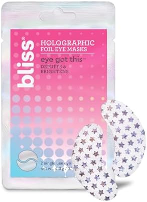 Bliss Eye Got This Holographic Foil Eye Masks - 5 Pack - Refreshing and Awakening Eyes - Reduces Puffiness and Dark Circles - Clean - Vegan & Cruelty-Free Bliss